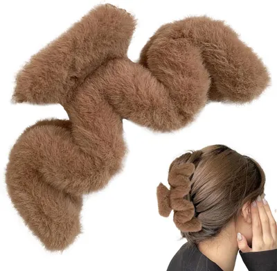 Produktbild von Plüsch-Klauenklammer, flauschige Haarspangen Großes, süßes, großes