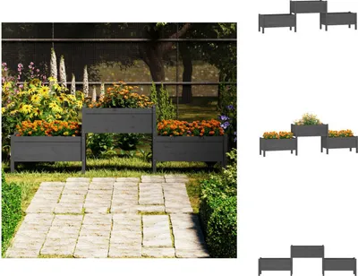 Zdjęcie produktu dla vidaXL Donica szara 245,5x44x75 cm lite drewno sosnowe - Donice i doniczki