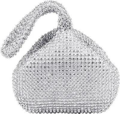 Immagine prodotto di Borsa da sera bianca con strass da donna