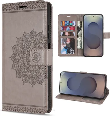 Produktbild von Handy Tasche für Samsung Galaxy S25 Ultra Hülle Handyhülle Klapphülle Wallet Case in Grau