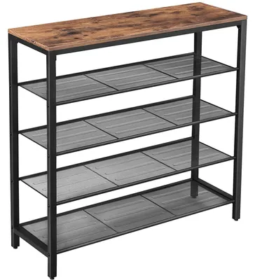 Produktbild von Schuhschrank für 16 Paar Schuhe – Industrial Vintage – Holz/Metall – 100 x 30 x 92,5 cm