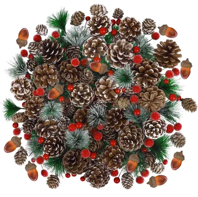 84-teiliges Weihnachtsdeko-Set: Adventskranz, Bastelzubehör, Streudeko