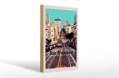 Produktbild von Holzschild Reise 20x30cm San Francisco Stadt Straßenbahn
