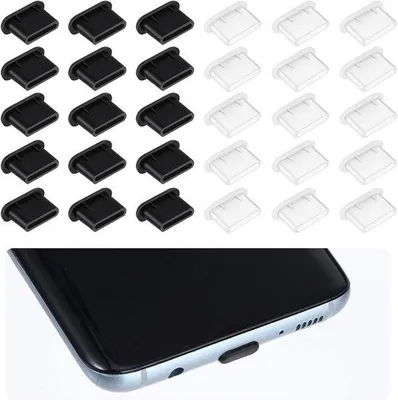 Zdjęcie produktu dla Nasadki ochronne USB-C do portu USB 3.1 – przenośna osłona USB-C do stacji ładującej telefon – osłona z tkaniny do wtyczki USB-C