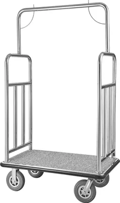 Produktbild von VEVOR Hotelgepäckwagen, 544 kg Tragkraft, Hotelwagen, Pagenwagen, Kofferwagen, Parkservice-Wagen mit grauem Teppichboden und 20 cm Gummirädern, ideal für Hotels, Eigentumswohnungen, Resorts, Silber