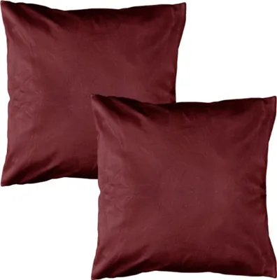 Produktbild von Doppelpack Kissenhüllen 40cm x 40cm Samt Kissenbezug Kissenbezüge Sofakissen Hülle Dekokissen Bezüge Wohnzimmer 2 Stück Bordeaux