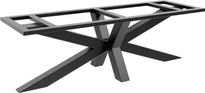 Obrázek produktu pro MetaloPro Stolová Noha Acamar Frame Extreme – Robustní Kovový Stolový Rám, Černá Kovová Konstrukce pro Domácnost a Kancelář - 240x80x76cm