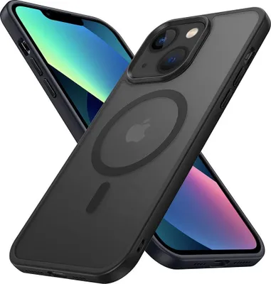 Produktbild von Cadorabo Hülle für Apple iPhone 13 in SCHWARZ kompatibel mit MagSafe - Hybrid Schutzhülle mit TPU Silikon-Rand und stabiler Rückseite