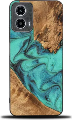 Obrázek produktu pro Dřevěné pouzdro Bewood Unique - Turquoise pro Motorola Moto G34 5G