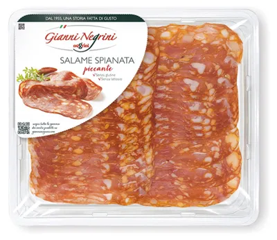 Produktbild von Salami Spianata piccante in Scheiben geschnitten 80g - Gianni Negrini