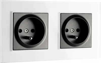 Zdjęcie produktu dla 2x Kontakt Gniazdo Elektryczne Pojedyncze Szklane Fi60 z Uziemieniem
