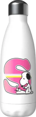 Image de Snoopy Bouteille Personnalisée En Acier Inoxydable Avec La Lettre S 550ml Blanc Blanc One Size