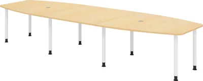 Produktbild von bümö Konferenztisch groß KT40 - Nachbildung Ahorn, tischfuss: Füße in Weiß