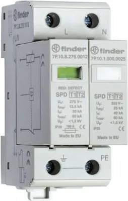 Produktbild von FINDER Überspannungsableiter Typ 1+2, 7P.12.8.275.1012