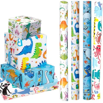 Produktbild von Geschenkpapier mit Dinosaurier-Motiv für Geburtstage