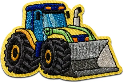 Produktbild von Mono Quick Truck Bagger gelb - Aufnäher, Bügelbild, Aufbügler, Applikationen, Patches, Flicken, zum aufbügeln, Größe: 4 x 6,1 cm