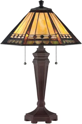 Produktbild von Tiffany Arden Schreibtischlampe Metall Bronze Patina 2 Lichter E27