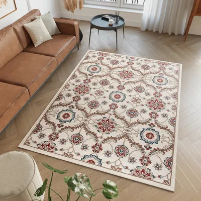 Image de Tapis Salon Chambre à coucher Design classique Crème Beige 200 x 300 cm