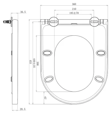 Produktbild von WC Sitz Soho mit Absenkautomatik in Schwarz Matt (Duroplast)