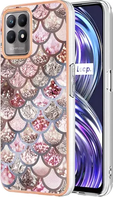 Produktbild von Realme 8i Hülle, Muster Handyhülle Anti-Shock Weich TPU Bumper Schutzhülle für OPPO Realme 8i Pink