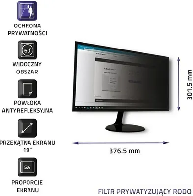 Zdjęcie produktu dla Filtry prywatności Qoltec 51053 48,3 cm (19")