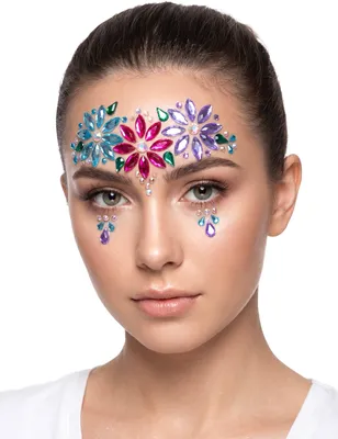Produktbild von Strass-Steine für das Gesicht selbstklebend Make-up lila-pink - Einheitsgröße