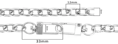 1 Taschenkette 40 cm lang mit Karabinerhaken silber