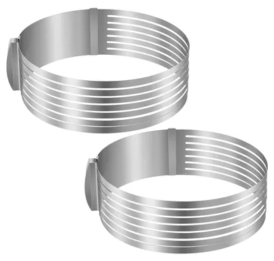 Tortenringe, verstellbar, Edelstahl, 24-30 cm, Höhe 8,5 cm, 2 Stück