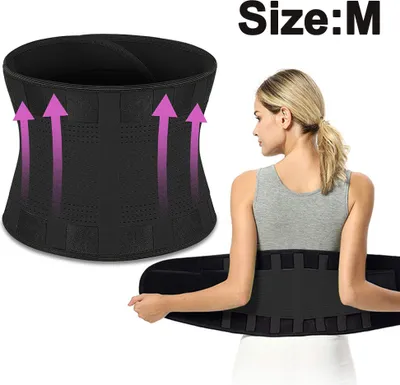 Immagine prodotto di Fascia lombare, supporto per la schiena, cintura per la zona lombare, fascia per alleviare il dolore, cintura regolabile in vita, supporto per le vertebre lombari, prevenzione degli infortuni, stabilizzazione della schiena