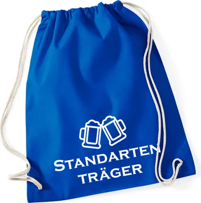 Produktbild von Huuraa Turnbeutel Standartenträger Schützenfest 12 Liter Bright Royal Baumwolle Rucksack Geschenkidee
