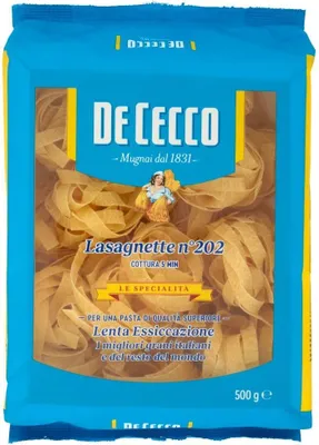 Produktbild von 10x Pasta De Cecco 100% Italienisch Fettuccelle n. 202 Nudeln 500g + Italian Gourmet Polpa 400g