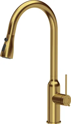 Produktbild von QUADRON Küchenarmatur JESSICA Q LINE SteelQ, Mischbatterie 360°, Armatur Küche Edelstahl, Farbe: Gold, Höhe: 47 cm, Wasserhahn für Küche