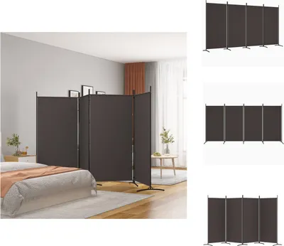 Obrázok produktu pre vidaXL 4-dielny paraván hnedý 346x180 cm látka - oddeľovač miestností