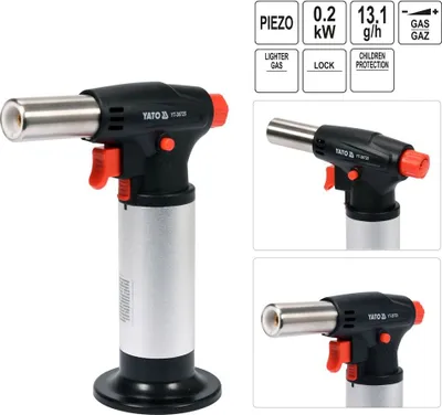 Produktbild von Mini Gasbrenner Lötbrenner Bunsenbrenner Lötlampe Piezozündung 1300°C Butan Gas