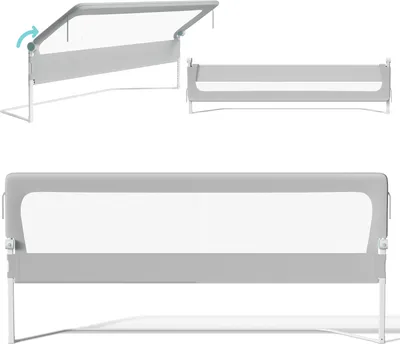 Produktbild von Jayseuw 200cm Kinder Bettschutzgitter Bettgitter Kinderbettgitter Babybettgitter Klappbar Höhenverstellbar Rausfallschutz für Kinder & Elternbetten Bett