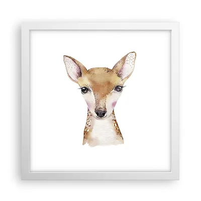 Produktbild von Gerahmtes Poster - Weißer Rahmen - Damhirschkuh Grafiken Kinder - 30x30 cm - Wand Bild - Wanddeko - Wandbilder - Kunstposter - Wandposter - Bilderrahmen - Bilder - Kunstdruck - P2WAC30x30-4449