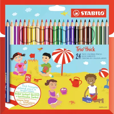 Produktbild von STABILO Dreikant-Buntstift -  Trio dick - 24er Pack - 24 verschiedene Farben