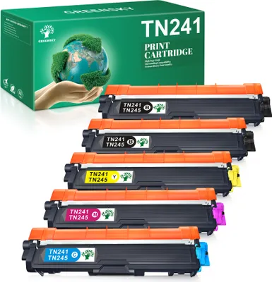Produktbild von Greensky 5 Toner kompatibel zu Brother TN-241BK TN-245C TN-245M TN-245Y - Brother DCP-9020CDW DCP-9022CDW MFC-9142CDN MFC-9342CDW MFC-9332CDW HL-3140CDW HL-3150CDW HL-3170CDW, 2BK/1C/1Y/1M