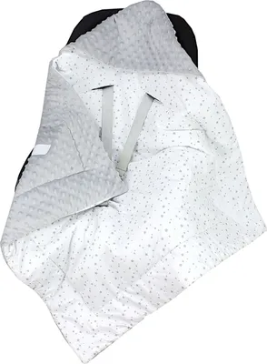 Produktbild von TupTam Baby Winter Einschlagdecke Babydecke 75x75cm für Autositz Babyschale Wattiert Minky Baumwolle Universal, Farbe: Sternbild / Weiß / Grau, Größe: Einheitsgröße