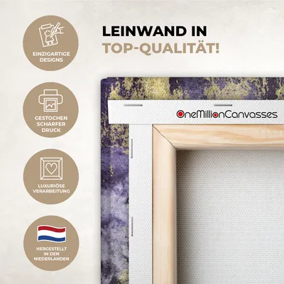 Produktbild von OneMillionCanvasses® - Leinwandbilder - 150x100 cm, Zitate - Leben - Gold, Wandbilder Kunstdruck Wanddekoration