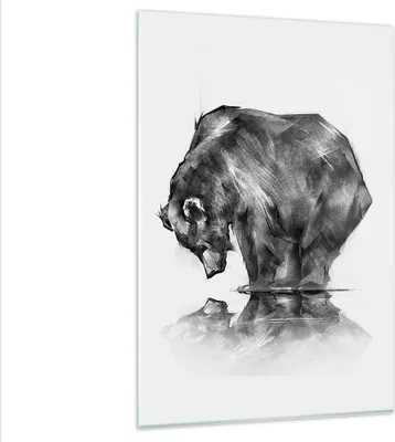 Produktbild von Bilder auf glas - Einteilig - Bär Tier - 80x120cm - Glasbilder - Wandbilder - Bilder - Kunstdruck - zum Aufhängen bereit - Wanddekoration aus Glas - Glas Bilder - Wandbild auf Glas - GPA80x120-3921