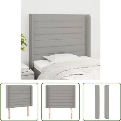 Produktbild von The Living Store Kopfteil mit Ohren Hellgrau 83x16x118/128 cm Stoff