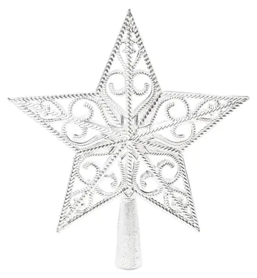 Produktbild von Weihnachtsbaumspitze Stern Silber Kunststoff 20 cm
