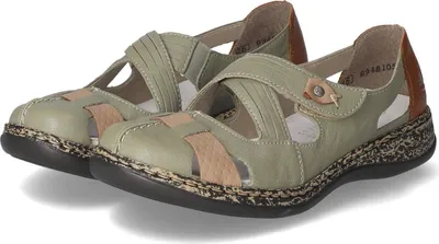 Produktbild von Rieker Damen Ballerinas Grün Glattleder  Größe: 41