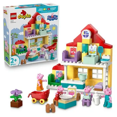 Produktbild von LEGO DUPLO Peppa Pig 10467 Familienhaus, Lernspielzeug für Babys ab 2 Jahren, Bauset