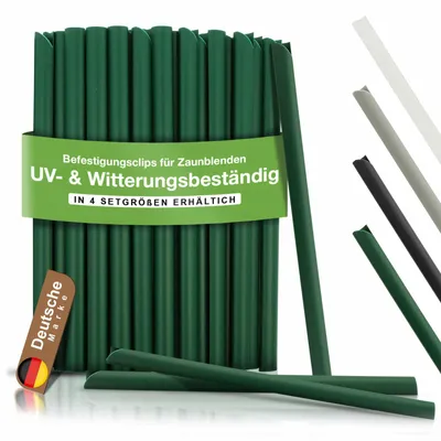 Produktbild von BOOGARDI Befestigungsclips Sichtschutzstreifen für Doppelstabmatten · 30x Clips Grün· PVC Klemmschienen für Sichtschutz Doppelstabmattenzaun