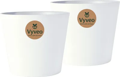 Immagine prodotto di Vyveo - Vaso da fiori Norden - Set da 2 - Bianco - 17x15