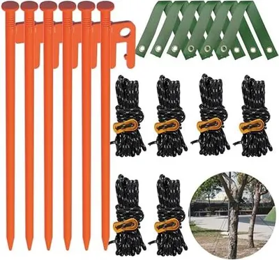 Produktbild von NACETURE Baumstütze, 6-teiliges Set mit Baumstützen und Pfählen für lehnende Bäume, 35 m Baumseil, zur Unterstützung junger Bäume