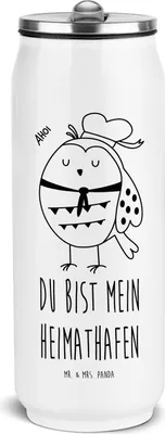Produktbild von Mr. & Mrs. Panda sport trinkflasche Eule Matrose - Weiß - Geschenk, Freundin, Wasserflasche, Ehe, Thermoflasche, Sportflasche, Heimathafen, Thermosflasche, Verliebt