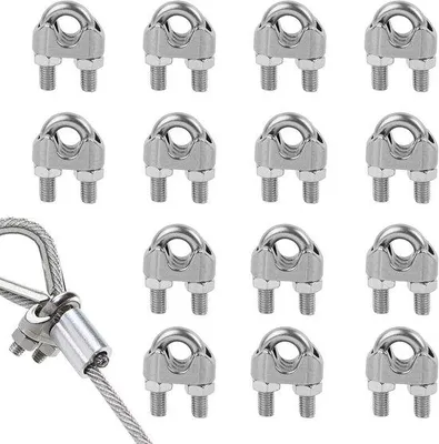 Produktbild von 14 Stück rostfreie Kabelklemmen für Metallkabels 4 mm Durchmesser
